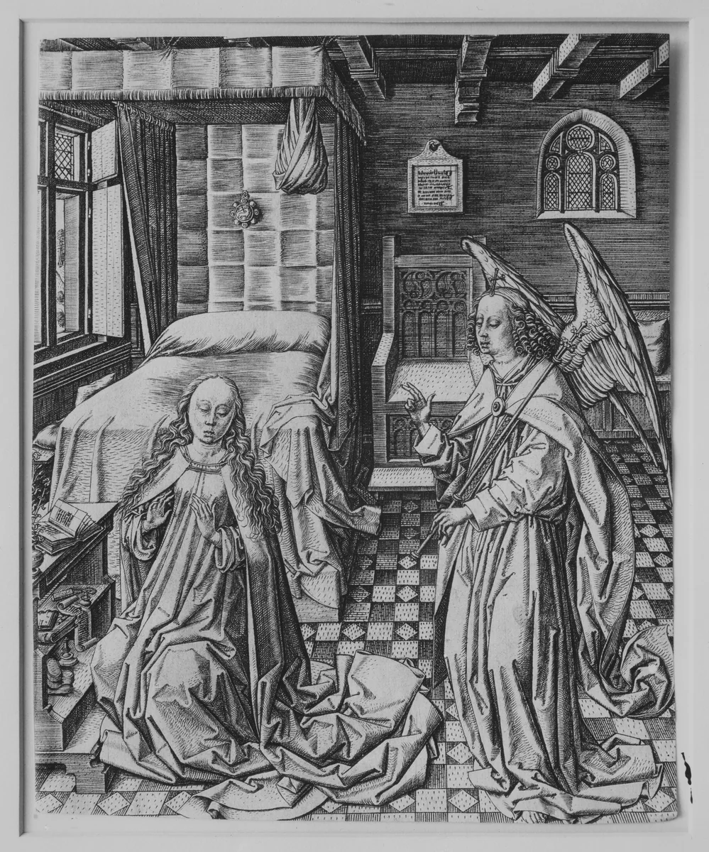 The Annunciation by Master FVB, print, 1470-1500