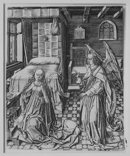 The Annunciation by Master FVB, print, 1470-1500
