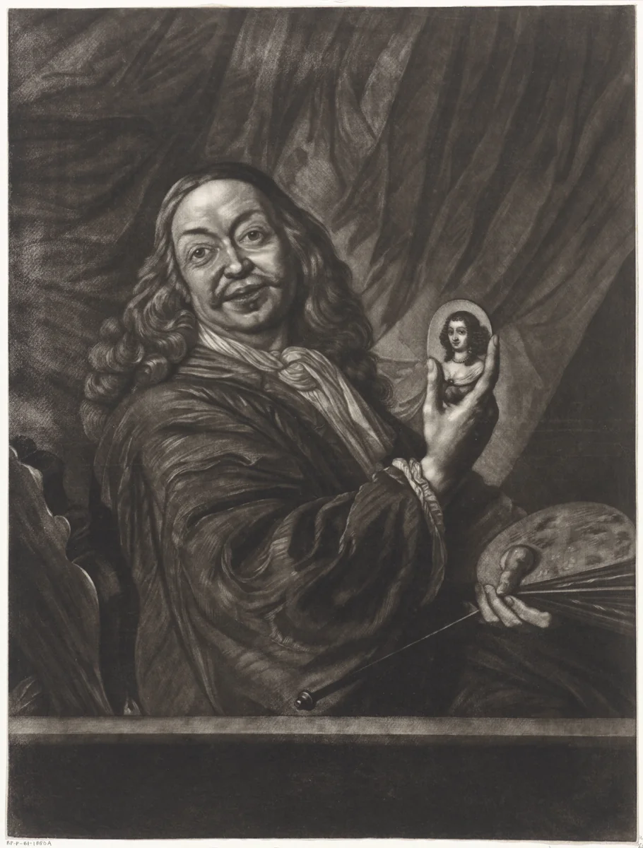 Portret van Bartholomeus van der Helst by Abraham Bloteling, print, 1652-1690