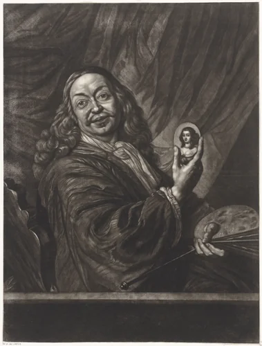Portret van Bartholomeus van der Helst by Abraham Bloteling, print, 1652-1690