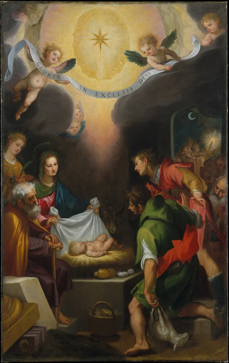 The Adoration of the Shepherds with Saint Catherine of Alexandria by Ludovico Cardi, painting, 1599