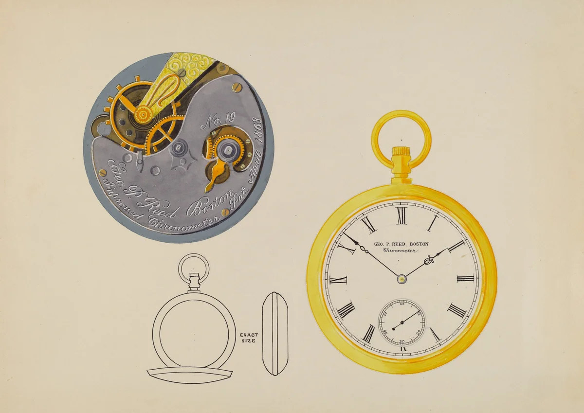 Watch Dial and Frame by Harry Aberdeen, index of american design, 1936