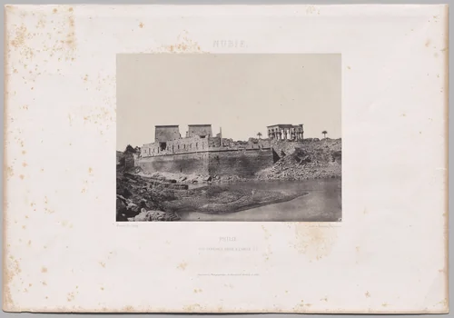 Vue générale prise à l'angle sud-ouest, Philoe by Maxime Du Camp, photograph, 1849-1850