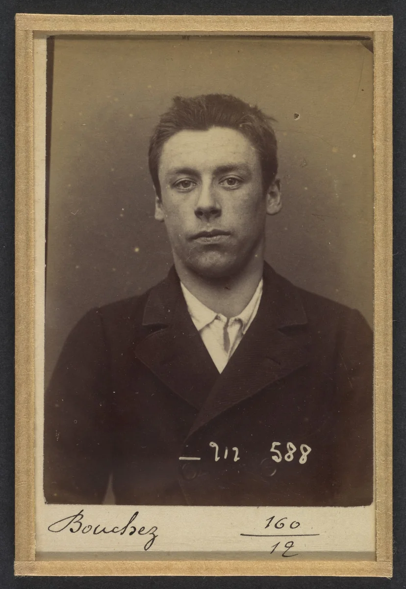 Bouchez. Louis. 19 ans, né le 29/8/75 à Paris XXe. Sculpteur. Anarchiste. 6/1/94. by Alphonse Bertillon, photograph, 1894