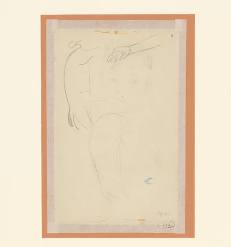 Twee varkens en een hand by Paul Gauguin, drawing, 1858-1903