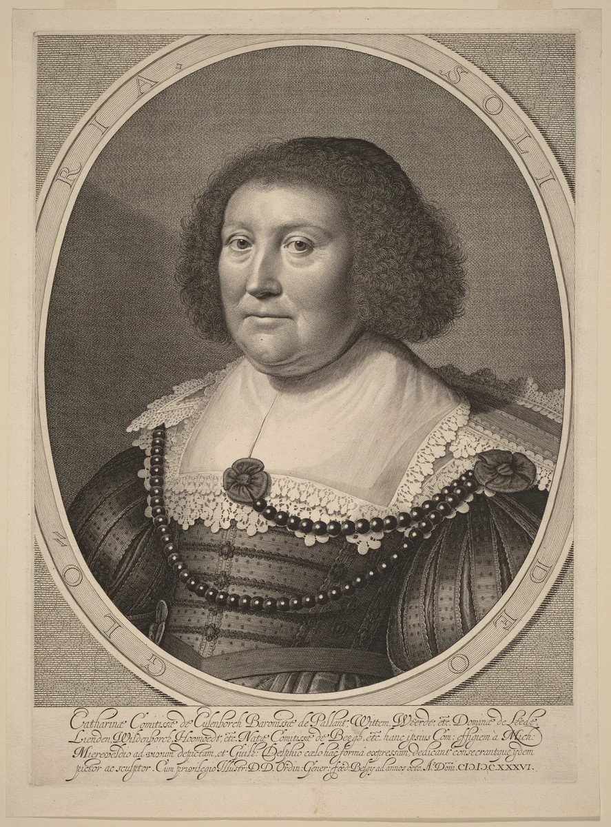 Catherine, Countess of Pallandt by Willem Jacobsz Delff; Michiel van Miereveld, print, 1636