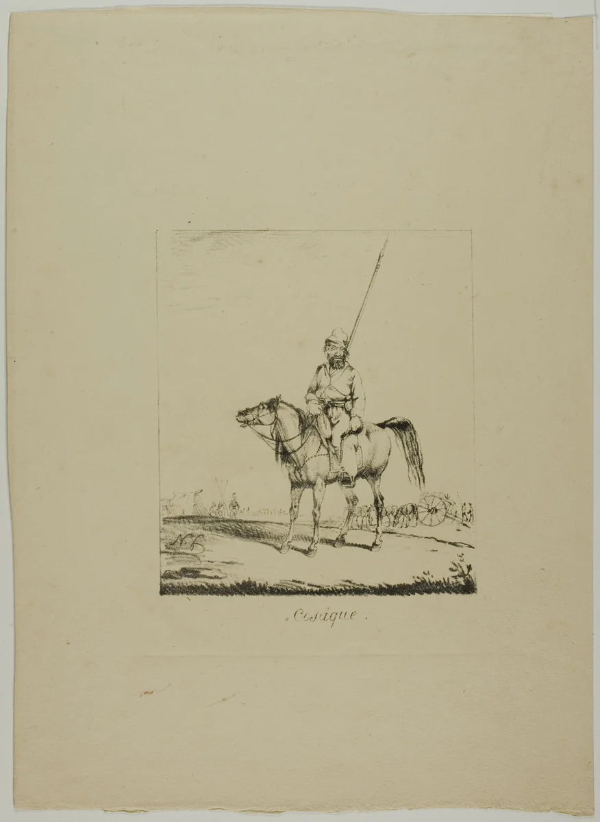 A Cossack by Monogrammist N.D., print, 1800-1850