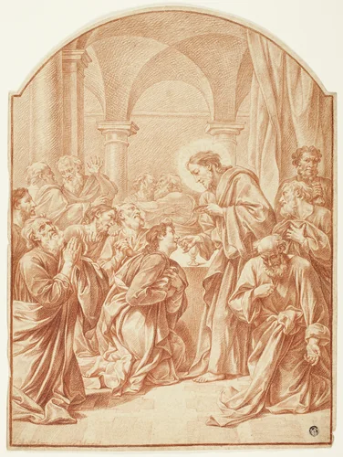 Communion of the Apostles by Johann Martin Schuster, drawing, 1687-1738