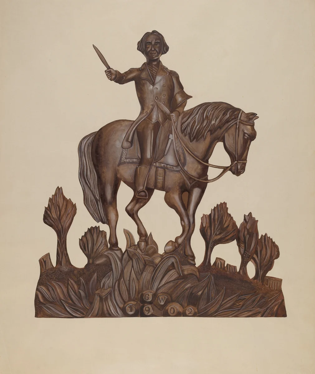 George Washington on Horseback by Wilbur M Rice, index of american design, 1938