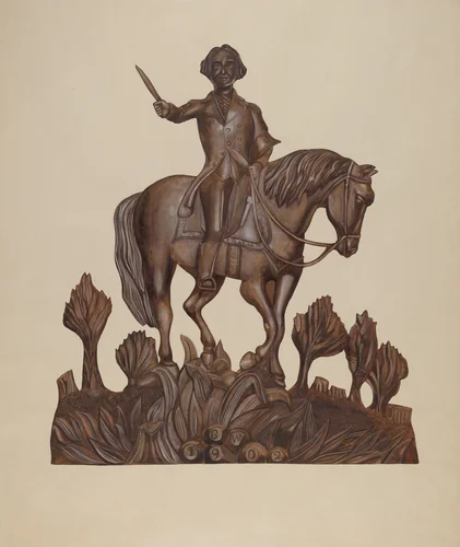 George Washington on Horseback by Wilbur M Rice, index of american design, 1938