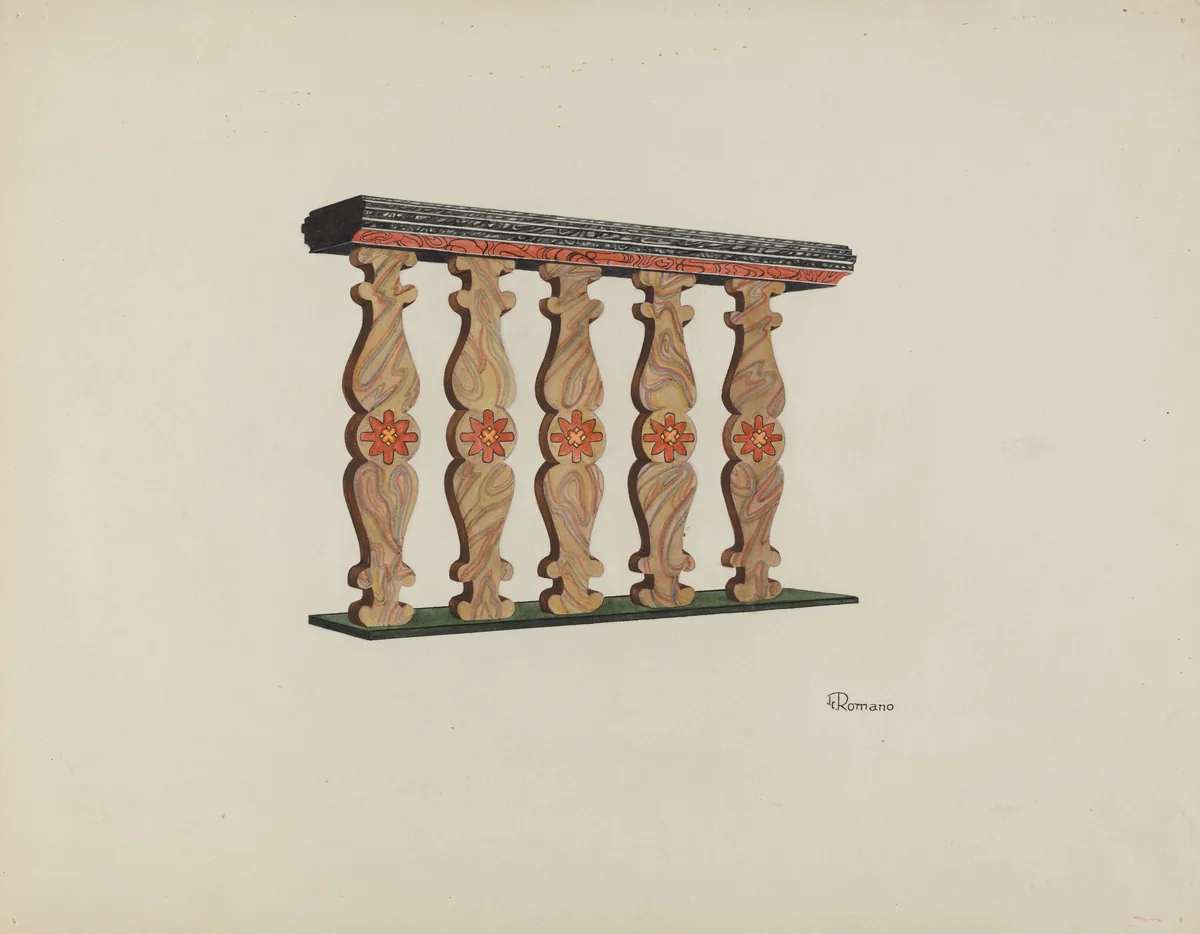 Choir Rail by Josephine C. Romano, index of american design, 1938