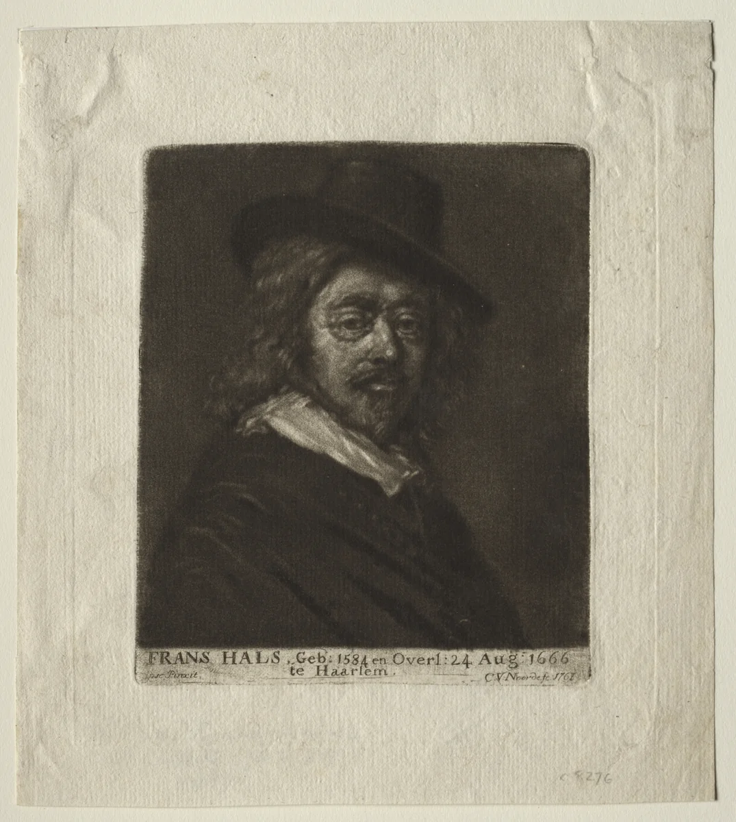 Frans Hals by Cornelis van Noorde, print, 1761