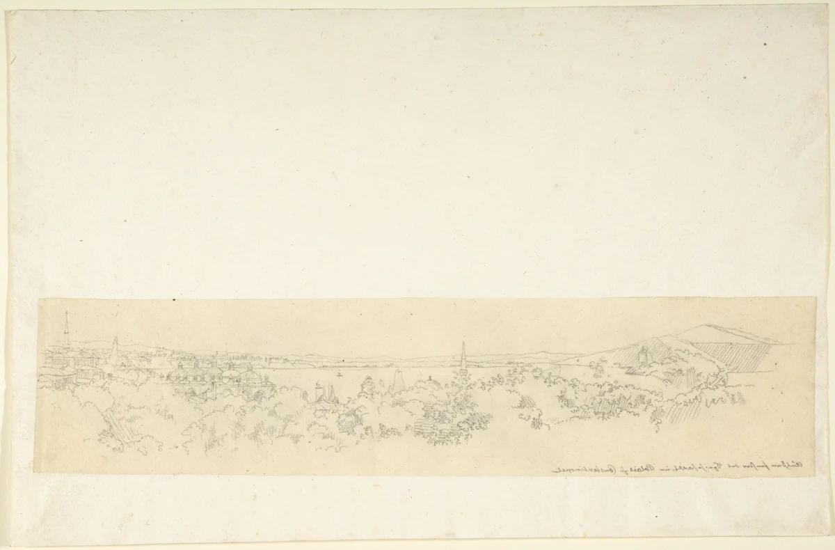 Landscape near Constantinople by Franz von Hauslab, drawing, 1810-1883