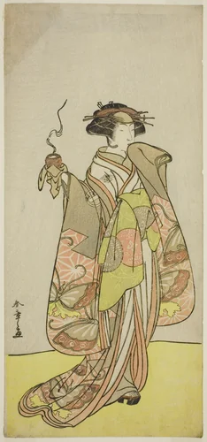 The Actor Ichikawa Monnosuke II as the Courtesan Kewaizaka no Shosho in the Play Sono Kyodai Fuji no Sugatami, Performed at the Morita Theater in the First Month, 1776 by Katsukawa Shunsho (勝川 春章), print, 1771-1781