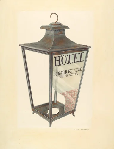 Bishop Hill: Hotel Lantern by Archie Thompson, index of american design, 1939