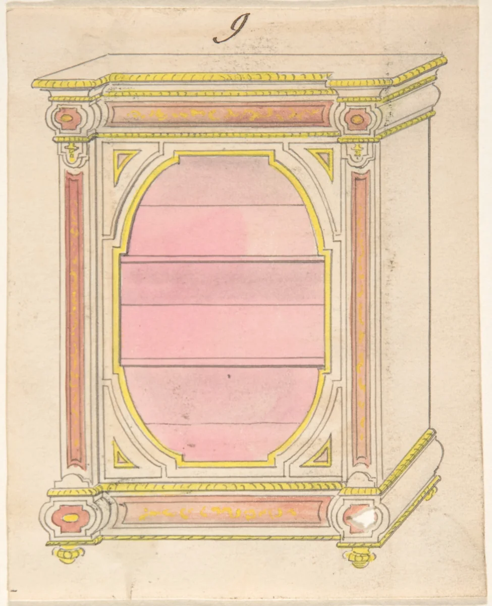 Cabinet Design by anonymous, drawing, 1800-1900