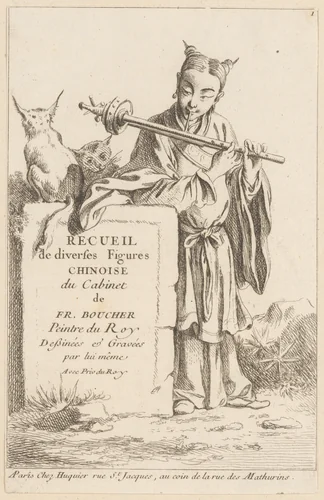 Collection of Diverse Chinese Figures by François Boucher, print, 1738-1745