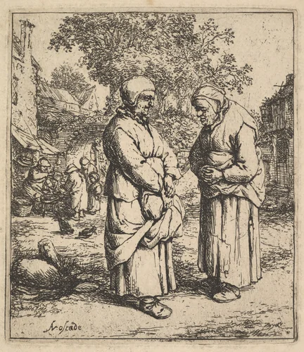 Two Gossips by Adriaen van Ostade, print, 1610-1685