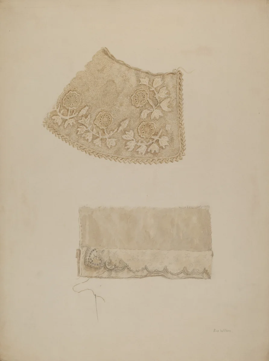 Darned Collar & Pattern of Embroidery by Eva Wilson, index of american design, 1938