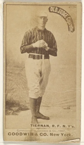 Michael "Silent Mike" Joseph Tiernan, Right Field, New York, from the Old Judge series (N172) for Old Judge Cigarettes by Goodwin & Company, photograph, 1887