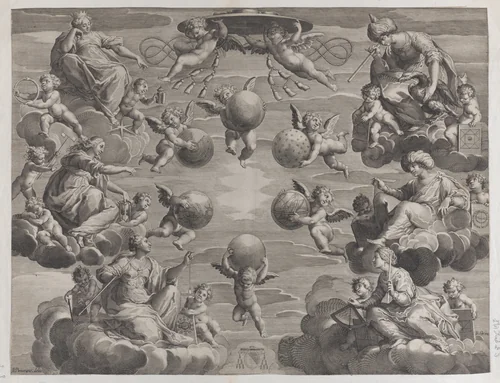 Allegory relating to the Medici family by Johann Friedrich Greuter, print, 1605-1662