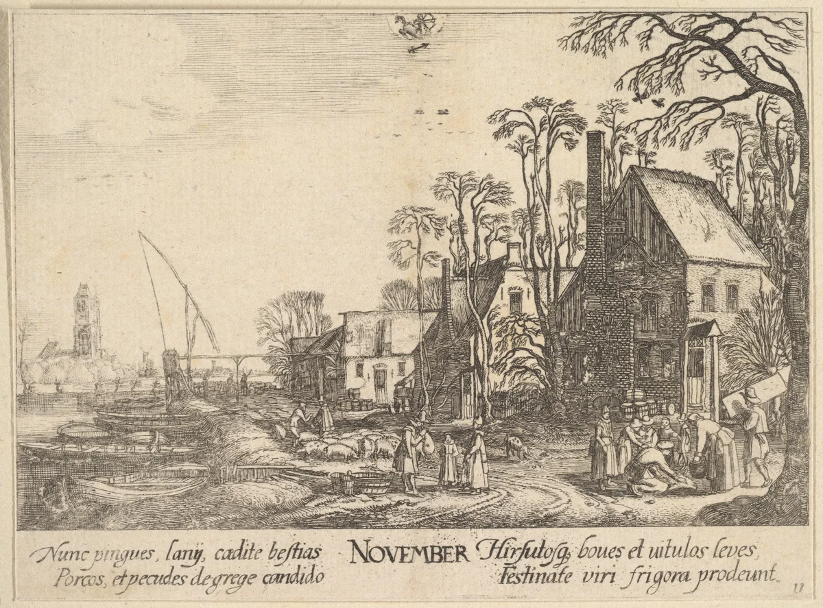 November by Wenceslaus Hollar, print, 1628-1629