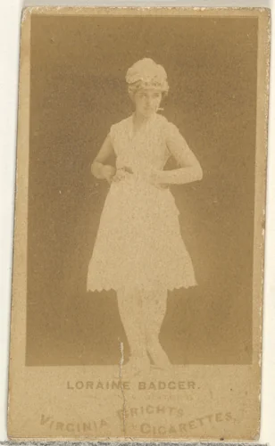 Loraine Badger, from the Actors and Actresses series (N45, Type 1) for Virginia Brights Cigarettes by Allen & Ginter, photograph, 1885-1891