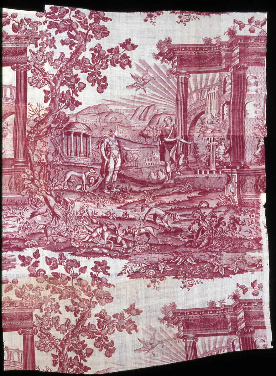 The Temple of Diana (Furnishing Fabric) by Bromley Hall, textile, 1775-1790