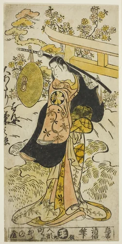 The Actor Segawa Kikunojo I as Hanjo in the play "Tsumagoi Sumidagawa," performed at the Nakamura Theater in the third month, 1733 by Torii Kiyomasu II (鳥居 清倍), print, 1733