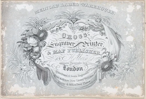 Trade Card for Cross, Engraver, Print and Map Publisher by anonymous, print, 1800-1900