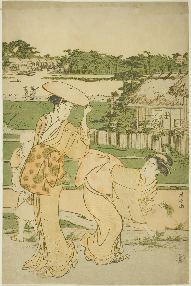 Spring Outing to Mukojima by Torii Kiyonaga (鳥居清長), print, 1782-1792