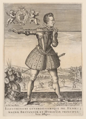 Henry Frederick, Prince of Wales, with the pike by Simon de Passe, print, 1616-1622