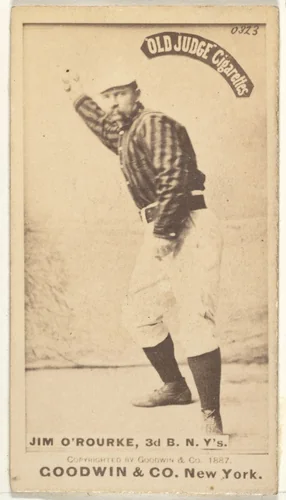 James Henry O'Rourke, 3rd Base, New York, from the Old Judge series (N172) for Old Judge Cigarettes by Goodwin & Company, photograph, 1887