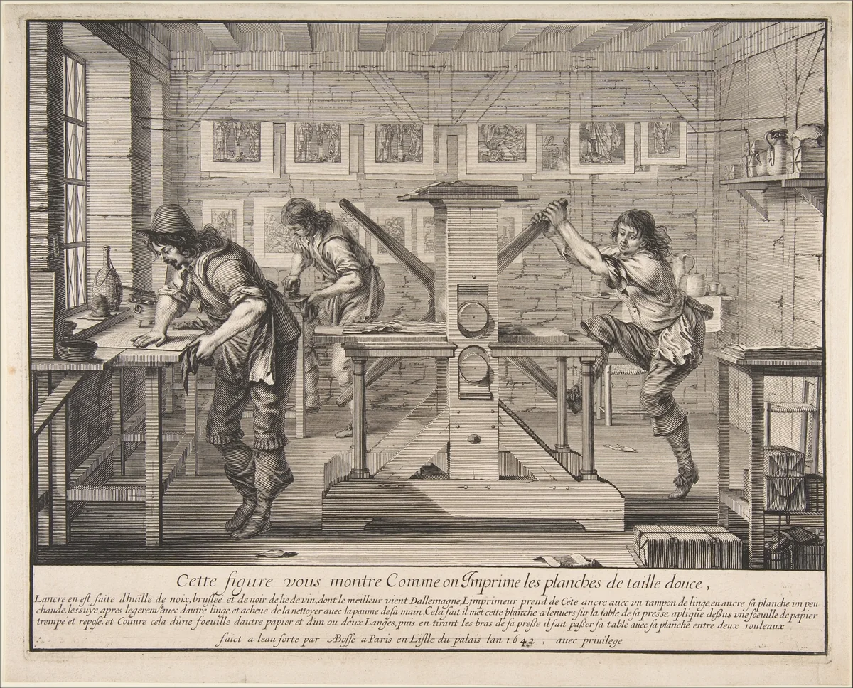 The Intaglio Printers by Abraham Bosse, print, 1642
