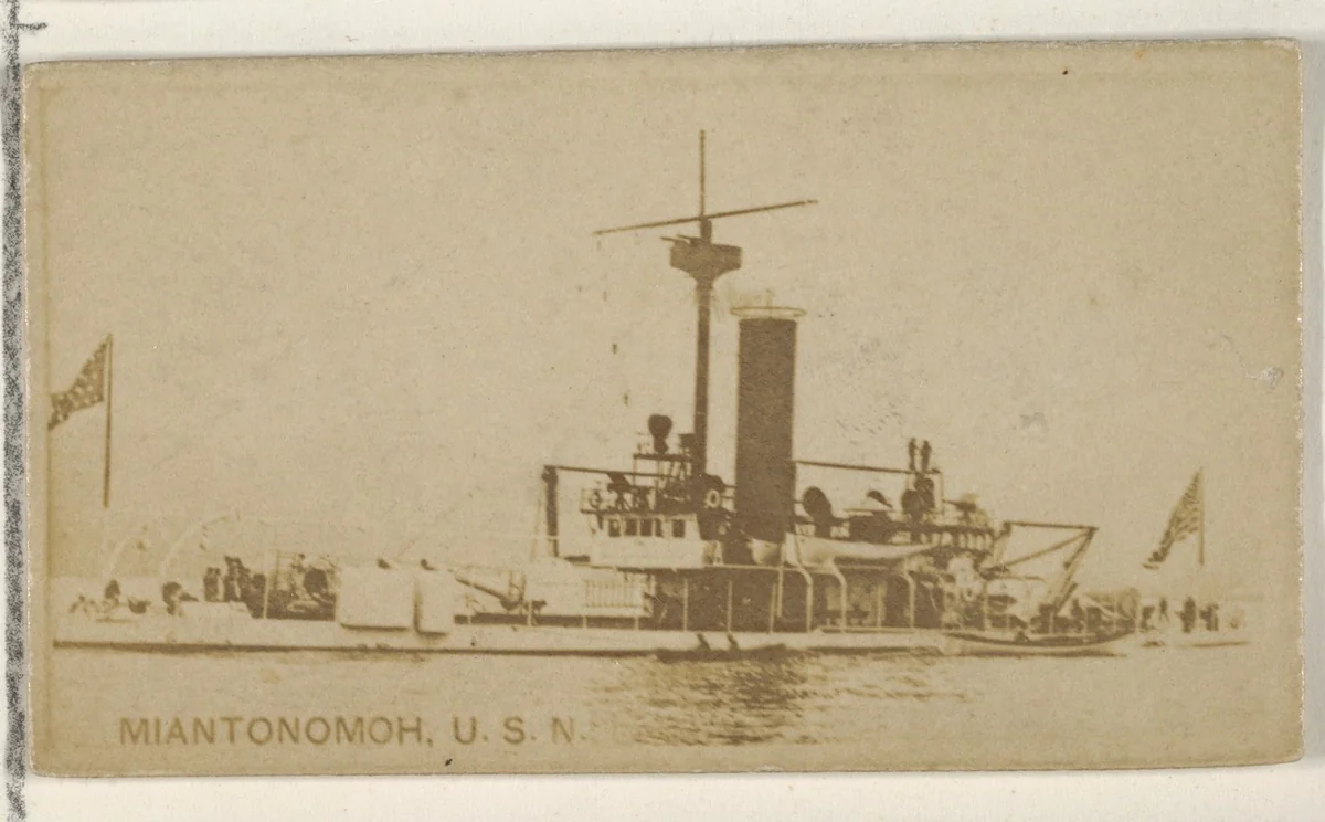 Miantonomoh, U.S.N., from the Famous Ships series (N50) for Virginia Brights Cigarettes by Allen & Ginter, photograph, 1895