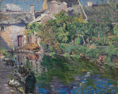 Washerwomen at Goyen by Abel George Warshawsky, painting, 1917