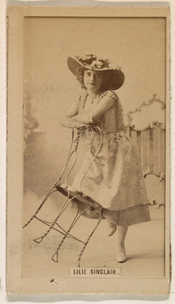 Lilie Sinclair, from the Actresses series (N245) issued by Kinney Brothers to promote Sweet Caporal Cigarettes by Kinney Brothers Tobacco Company, photograph, 1890
