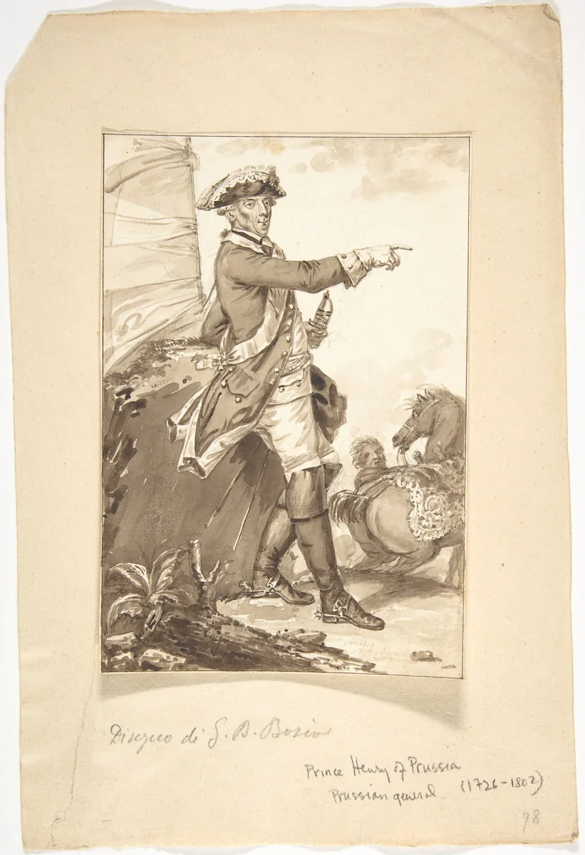 Portrait of Prince Henry of Prussia by Jean-Baptiste-François Bosio, drawing, 1780-1827
