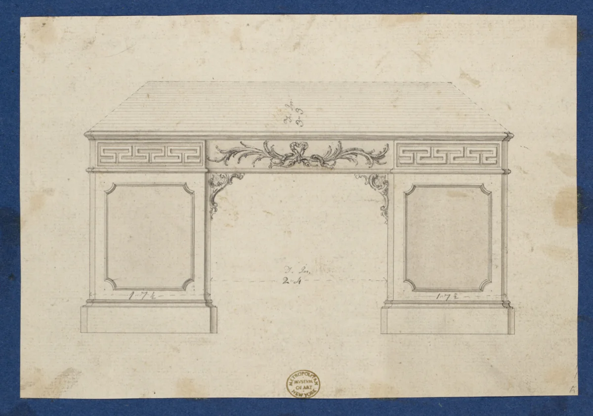 Library Table, from Chippendale Drawings, Vol. II by Thomas Chippendale, drawing, 1757-1767
