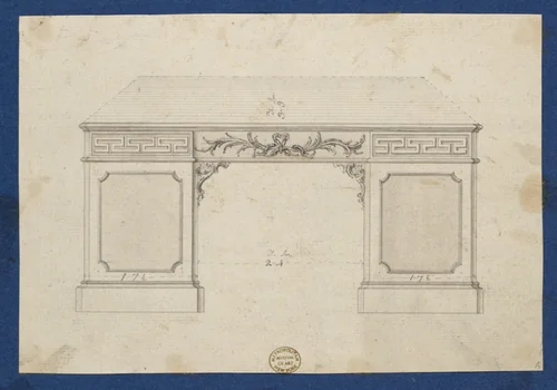 Library Table, from Chippendale Drawings, Vol. II by Thomas Chippendale, drawing, 1757-1767