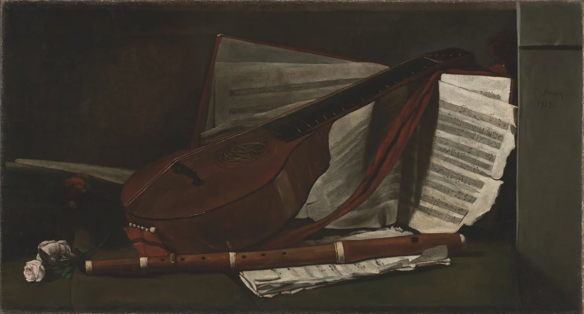 Attributes of Music by François Bonvin, painting, 1863
