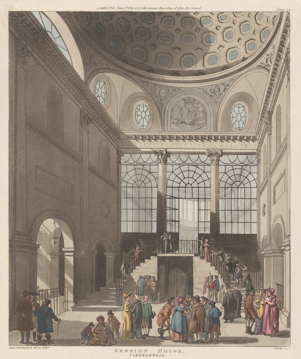 Session House, Clerkenwell by Thomas Rowlandson, print, 1809