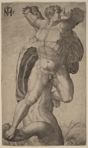 The Crucified Man by Melchior Lorch, print, 1550
