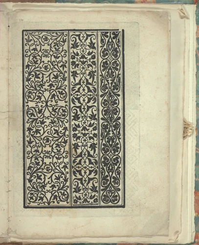 Opera Nova Universali intitulata Corona di racammi, page 35 (recto) by Giovanni Andrea Vavassore, book, 1530