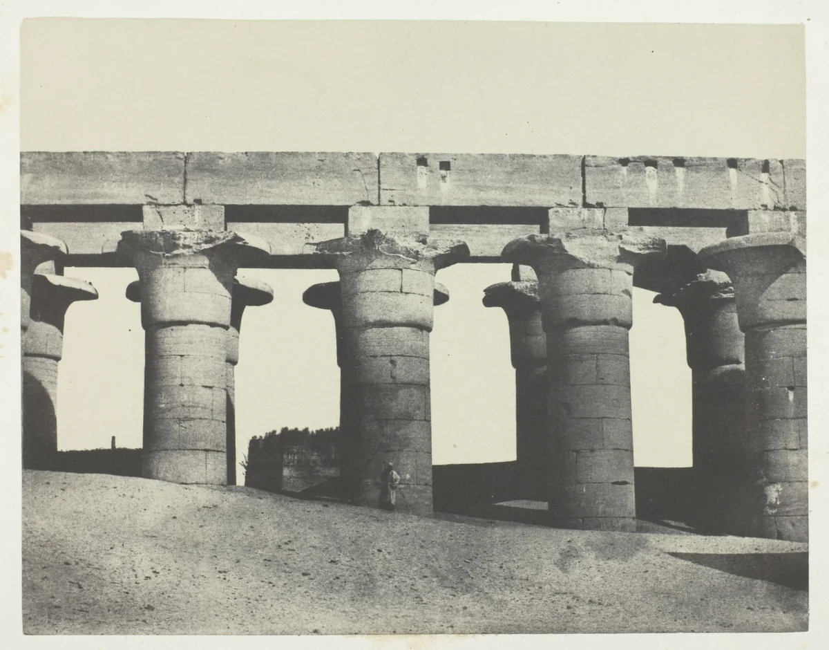 Louqsor, Grande Colonnade du Palais; Thèbes, plate 25 from the album "Egypte, Nubie, Palestine et Syrie" (1852) by Maxime Du Camp, photograph, 1849-1851