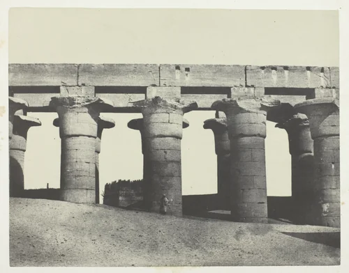 Louqsor, Grande Colonnade du Palais; Thèbes, plate 25 from the album "Egypte, Nubie, Palestine et Syrie" (1852) by Maxime Du Camp, photograph, 1849-1851