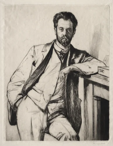 Charles Holden by Francis Dodd, print, 1915
