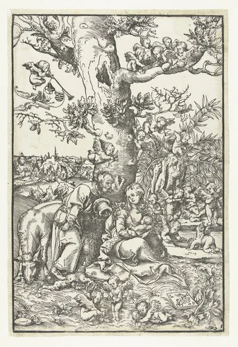 Rest on the Flight into Egypt by Unknown, print, 1509