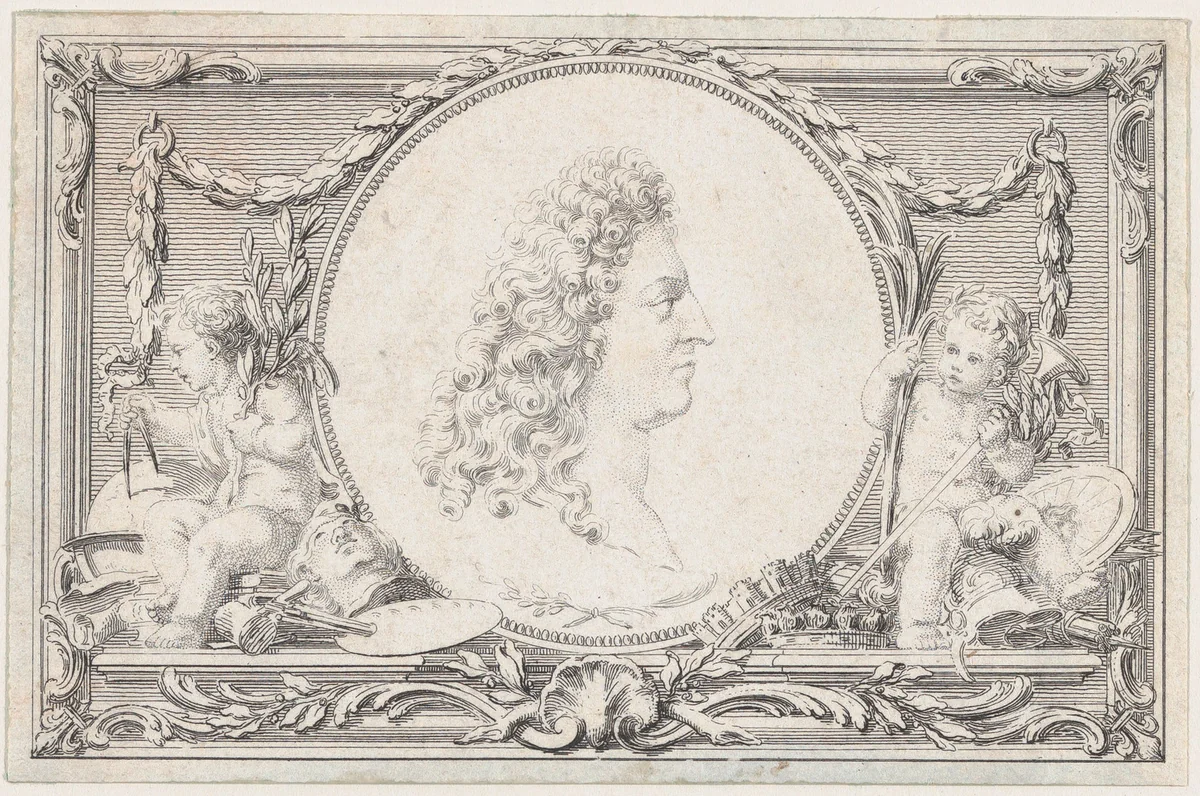 Portrait of Louis XIV by Pierre Philippe Choffard, print, 1750-1773