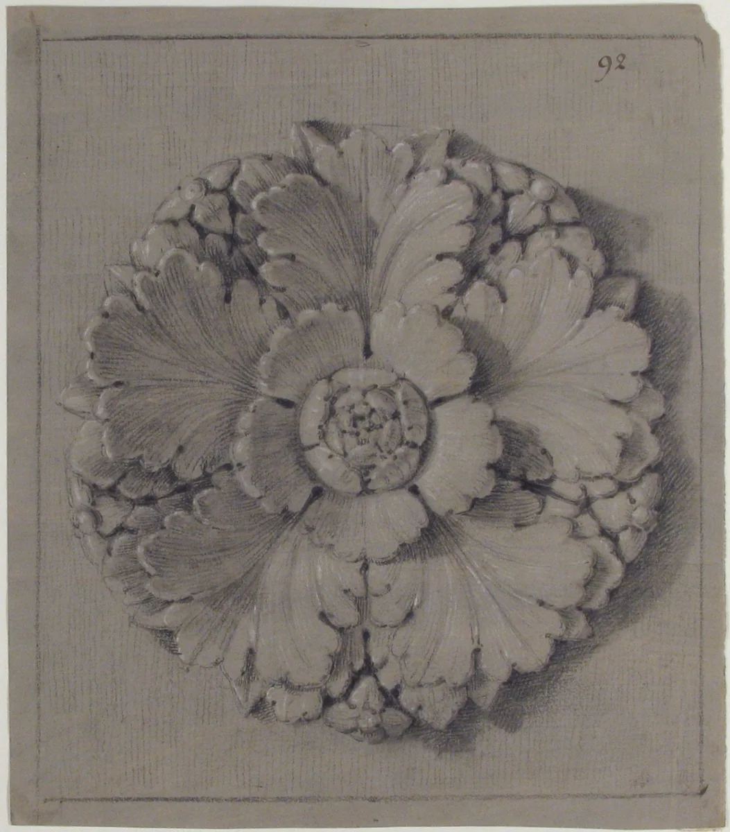 Design for a Rosette Relief by anonymous, drawing, 1820-1855